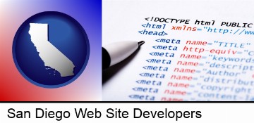 web site HTML code in San Diego, CA