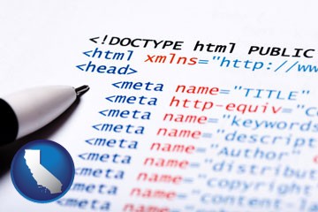 web site HTML code - with California icon