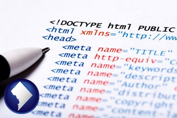 web site HTML code - with Washington, DC icon