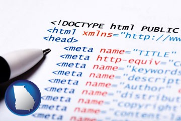 web site HTML code - with Georgia icon