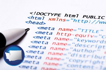 web site HTML code - with Washington icon